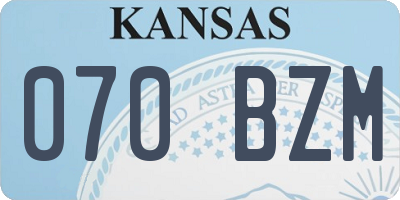 KS license plate 070BZM
