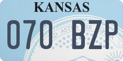 KS license plate 070BZP