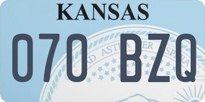 KS license plate 070BZQ