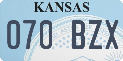 KS license plate 070BZX