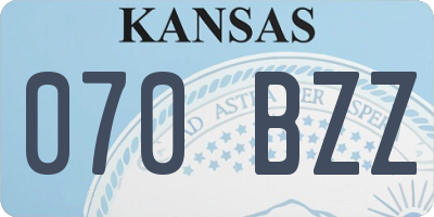 KS license plate 070BZZ