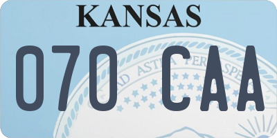 KS license plate 070CAA