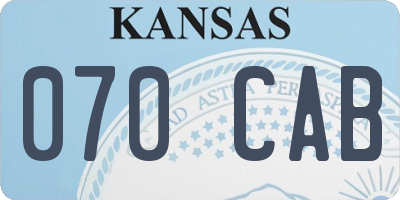 KS license plate 070CAB