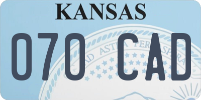 KS license plate 070CAD
