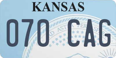 KS license plate 070CAG