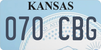 KS license plate 070CBG