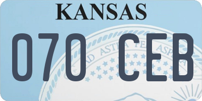 KS license plate 070CEB