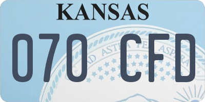 KS license plate 070CFD