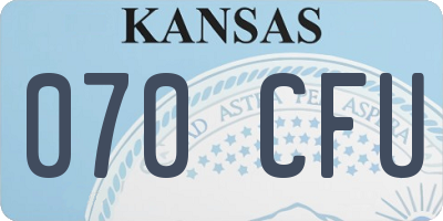 KS license plate 070CFU