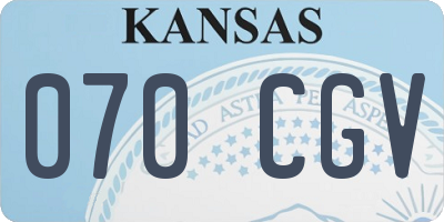 KS license plate 070CGV