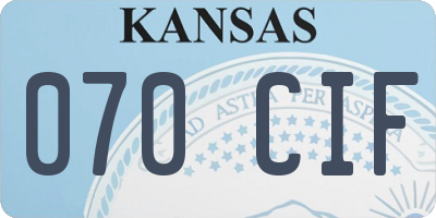 KS license plate 070CIF