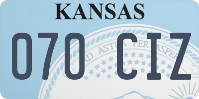 KS license plate 070CIZ