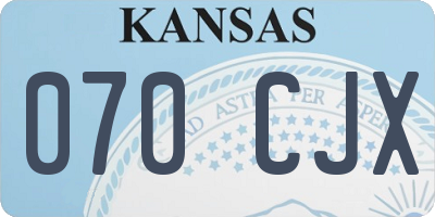KS license plate 070CJX