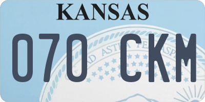 KS license plate 070CKM