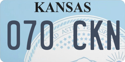 KS license plate 070CKN