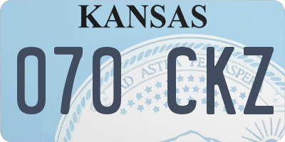 KS license plate 070CKZ