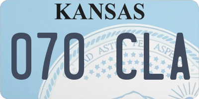 KS license plate 070CLA