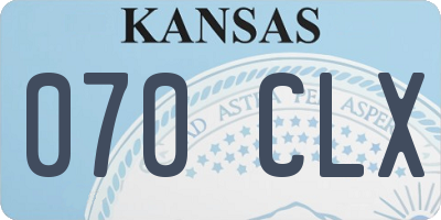 KS license plate 070CLX