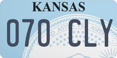 KS license plate 070CLY
