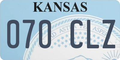 KS license plate 070CLZ