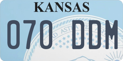 KS license plate 070DDM