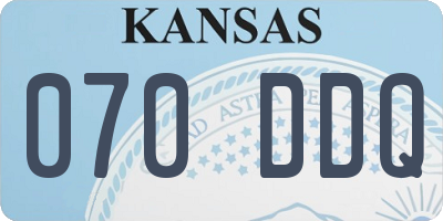 KS license plate 070DDQ