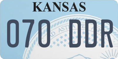KS license plate 070DDR