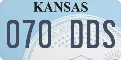 KS license plate 070DDS