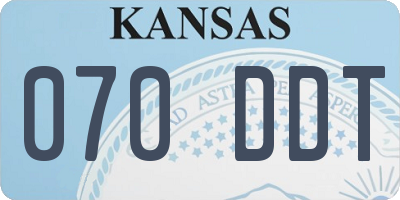 KS license plate 070DDT