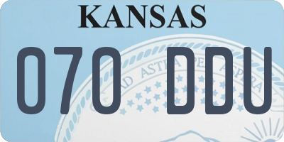 KS license plate 070DDU