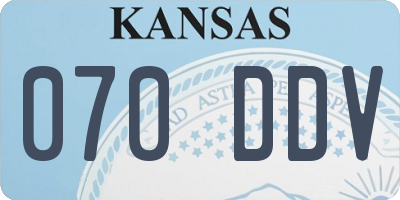 KS license plate 070DDV
