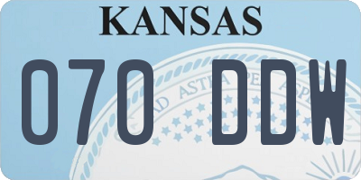 KS license plate 070DDW
