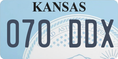 KS license plate 070DDX