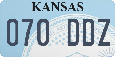 KS license plate 070DDZ
