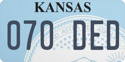 KS license plate 070DED