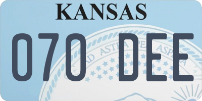 KS license plate 070DEE