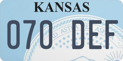 KS license plate 070DEF
