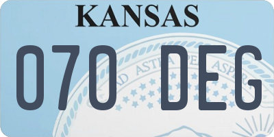 KS license plate 070DEG