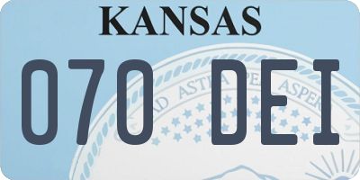 KS license plate 070DEI