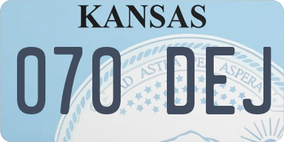 KS license plate 070DEJ
