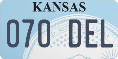 KS license plate 070DEL