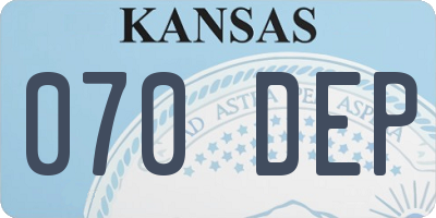 KS license plate 070DEP