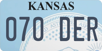 KS license plate 070DER