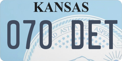 KS license plate 070DET
