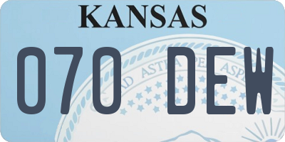 KS license plate 070DEW