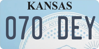 KS license plate 070DEY