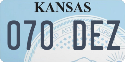 KS license plate 070DEZ