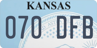 KS license plate 070DFB