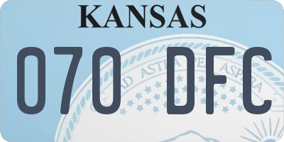 KS license plate 070DFC