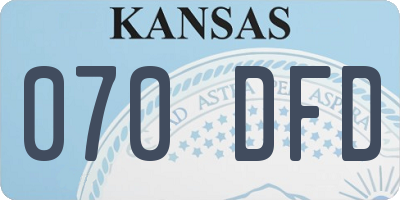 KS license plate 070DFD